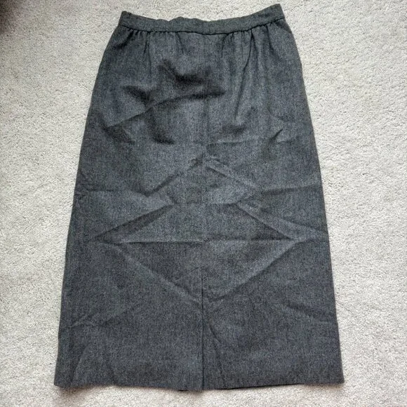 Miss Pendleton Vintage Size 8 Gray Virgin Wool Skirt - Picture 2 of 9